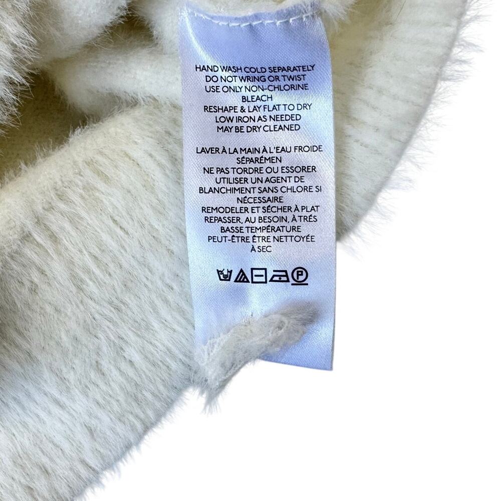 Anthropologie Maeve Women's Cream Mock Neck Eyelash Sweater‎ Tee Back Cutout - M - Picture 8 of 10